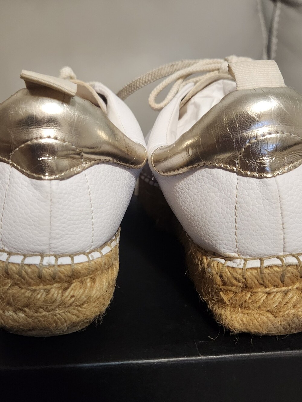 Steven Steve Madden Pappy White Gold Braided Jute Sneaker - Picture 9 of 9